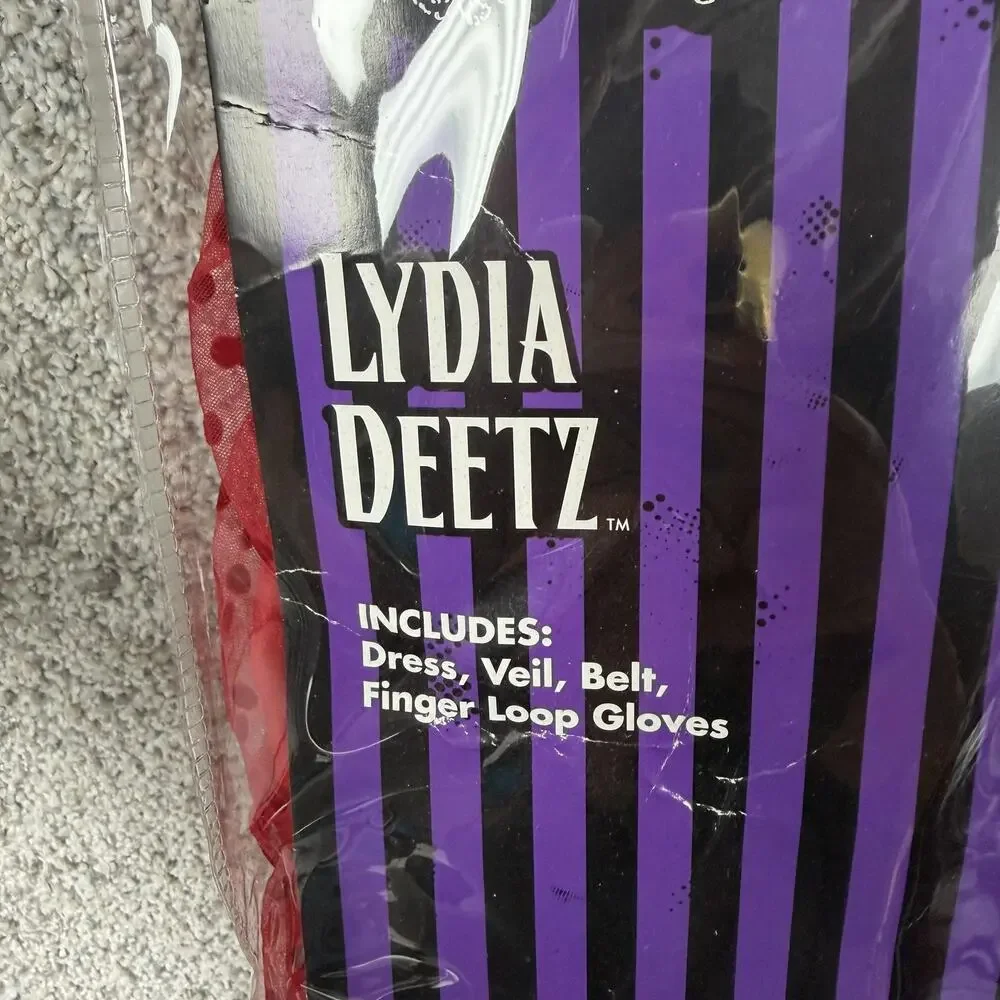Lydia Deetz Beetlejuice Dress Girls XL 14-16 Red Tulle Costume Spirit Halloween